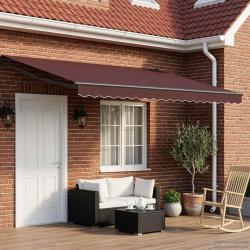 Auvent r&eacute;tractable &eacute;lectrique Marron 4 &times; 3 m