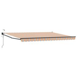 Auvent r&eacute;tractable &eacute;lectrique Bleu et Orange 4 &times; 3 m