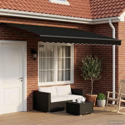 Auvent r&eacute;tractable &eacute;lectrique Noir 4 &times; 3 m
