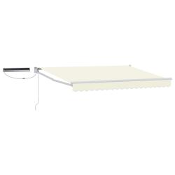 Auvent r&eacute;tractable &eacute;lectrique Cr&egrave;me et Blanc 3,5 x 2 m