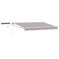 Auvent r&eacute;tractable &eacute;lectrique Gris clair et blanc 3 x 2,5 m
