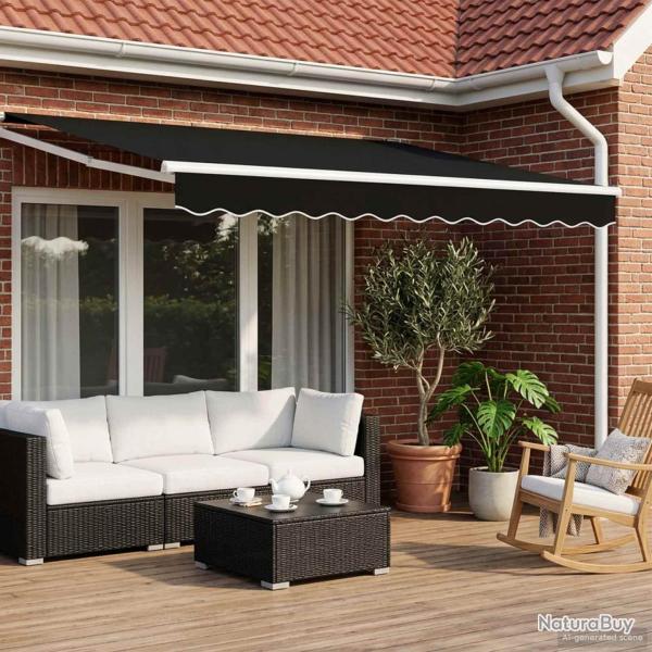 Auvent r�tractable �lectrique Noir et Blanc 3,5 x 2,5 m