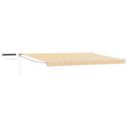Auvent r&eacute;tractable &eacute;lectrique Jaune et blanc 4 &times; 3 m