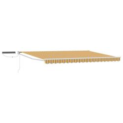 Auvent r&eacute;tractable &eacute;lectrique Jaune, Gris et Blanc 4 &times; 3 m