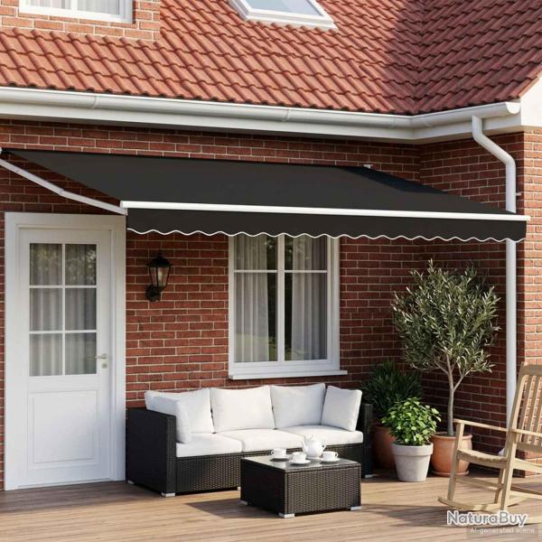 Auvent r�tractable �lectrique Noir et Blanc 4 � 3 m