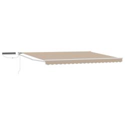 Auvent r&eacute;tractable &eacute;lectrique Beige et blanc 4 &times; 3 m