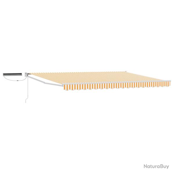 Auvent r�tractable �lectrique Jaune et blanc 4,5 � 3 m