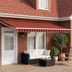 Auvent r&eacute;tractable &eacute;lectrique Orange, Marron, Blanc 4,5 &times; 3 m