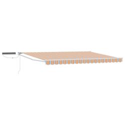 Auvent r&eacute;tractable &eacute;lectrique Gris, Orange, Blanc 4,5 &times; 3 m