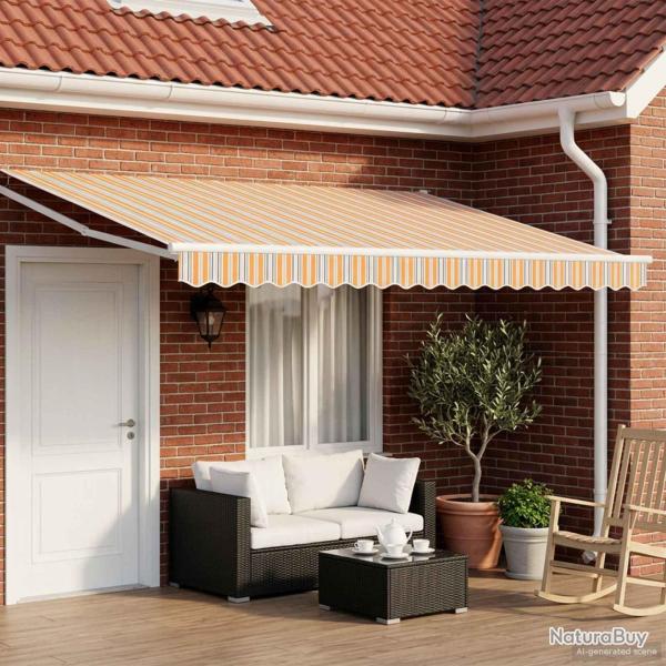 Auvent r�tractable �lectrique Gris, Orange, Blanc 4,5 � 3 m