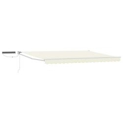 Auvent r&eacute;tractable &eacute;lectrique Cr&egrave;me et Blanc 5 x 3 m