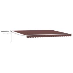 Auvent r&eacute;tractable &eacute;lectrique Marron et blanc 5 x 3 m
