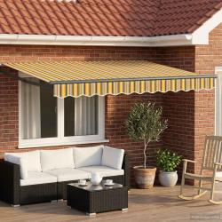 Auvent r&eacute;tractable &eacute;lectrique Jaune, Gris, Anthracite 3 x 2,5 m