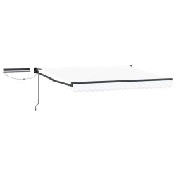 Auvent r&eacute;tractable &eacute;lectrique Blanc et anthracite 3,5 x 2,5 m