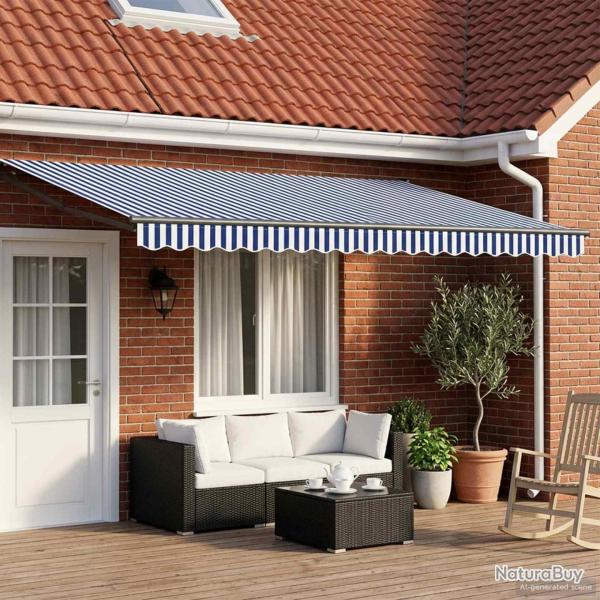 Auvent r�tractable �lectrique Bleu, Blanc, Anthracite 4 � 3 m