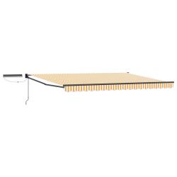 Auvent r&eacute;tractable &eacute;lectrique Jaune, Blanc, Anthracite 4 &times; 3 m