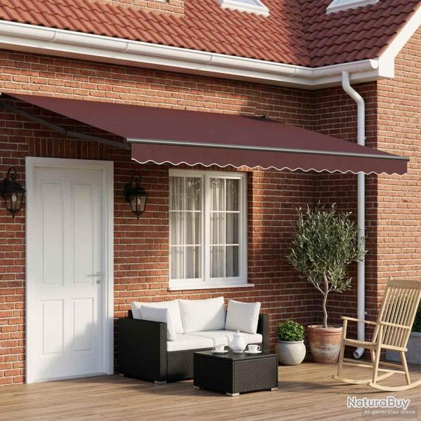 Auvent r�tractable �lectrique Marron et anthracite 4 � 3 m