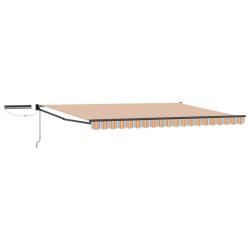 Auvent r&eacute;tractable &eacute;lectrique Bleu, Orange, Anthracite 4 &times; 3 m