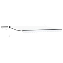 Auvent r&eacute;tractable &eacute;lectrique Blanc et anthracite 4 &times; 3 m