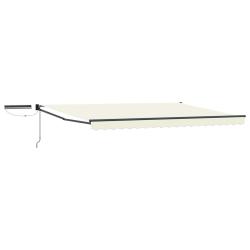 Auvent r&eacute;tractable &eacute;lectrique Cr&egrave;me et Anthracite 5 x 3 m