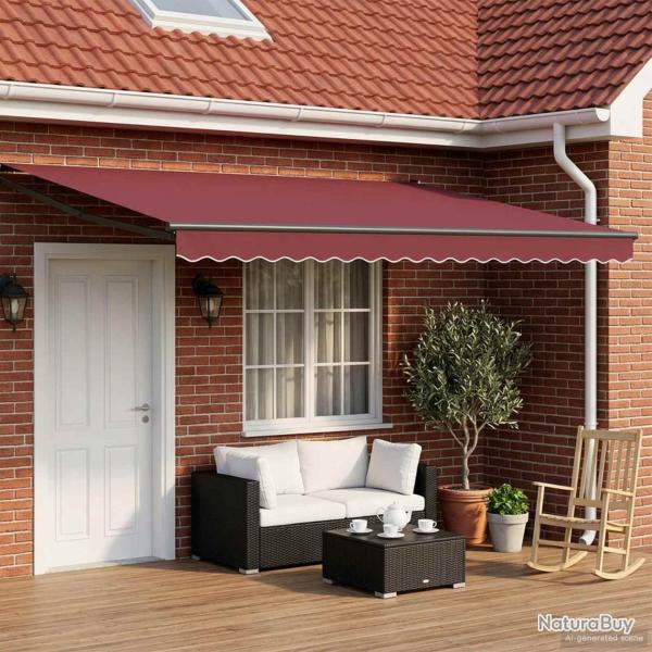 Auvent r�tractable �lectrique Bourgogne et Anthracite 5 x 3 m