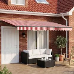 Auvent r&eacute;tractable &eacute;lectrique Rouge, Blanc, Anthracite 5 x 3 m