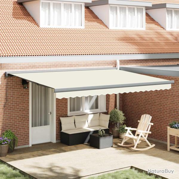 Auvent r�tractable Cr�me et gris 400 � 300 cm