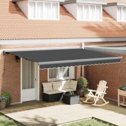 Auvent r&eacute;tractable Anthracite et gris 400 &times; 300 cm