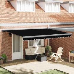 Auvent r&eacute;tractable Noir 4 &times; 3 m Toile et Aluminium