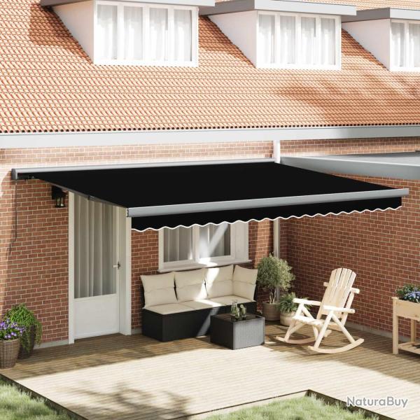 Auvent r�tractable Noir 4 � 3 m Toile et Aluminium
