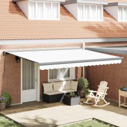Auvent r&eacute;tractable Blanc 4 &times; 3 m Toile et Aluminium