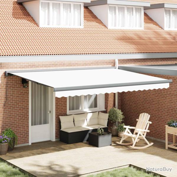 Auvent R�tractable Blanc 4 � 3 m Toile et Aluminium
