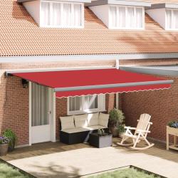 Auvent r&eacute;tractable Rouge 4 &times; 3 m Toile et Aluminium