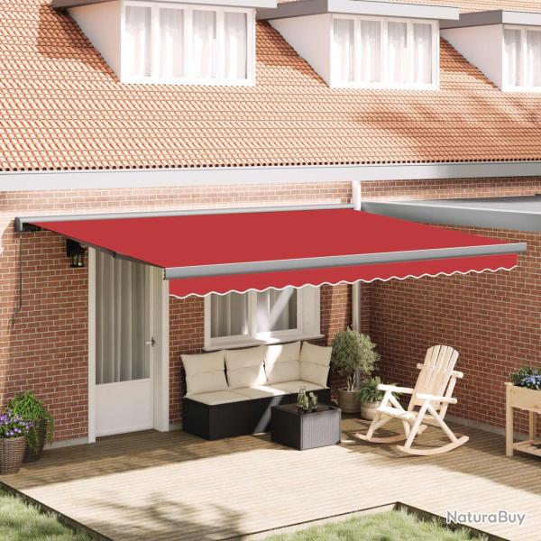Auvent r�tractable Rouge 4 � 3 m Toile et Aluminium