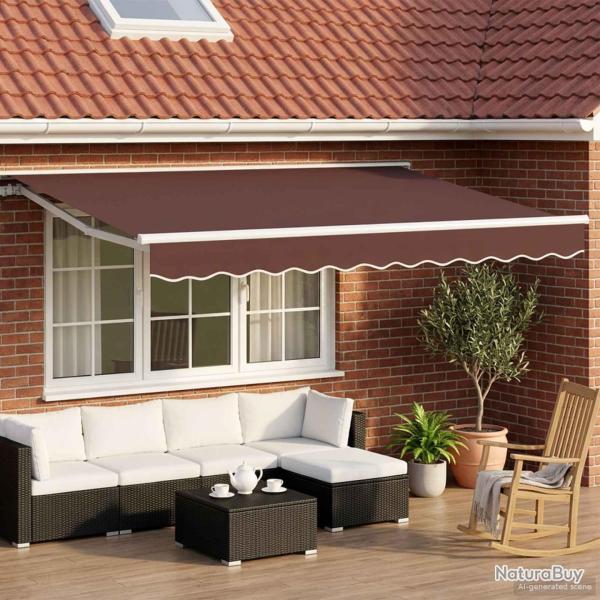 Auvent r�tractable manuel Marron 3 x 2,5 m
