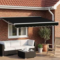 Auvent r&eacute;tractable manuel Noir 3 x 2,5 m