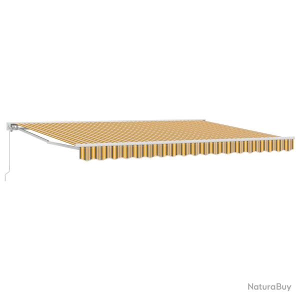 Auvent r�tractable manuel Jaune, Gris et Blanc 4 � 3 m