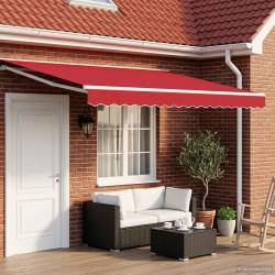 Auvent r&eacute;tractable manuel Rouge 4 &times; 3 m
