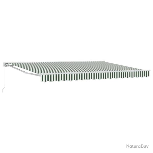 Auvent r�tractable manuel Vert et blanc 4 � 3,5 m