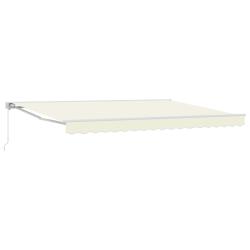 Auvent r&eacute;tractable manuel Cr&egrave;me 5 &times; 3,5 m