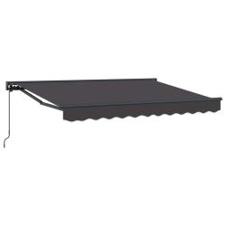 Auvent r&eacute;tractable manuel Anthracite 3,5 x 2 m