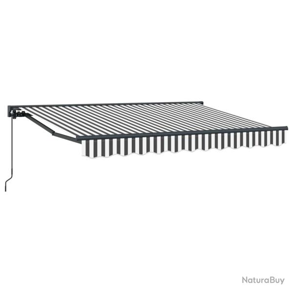 Auvent r�tractable manuel Anthracite et blanc 3,5 x 2 m