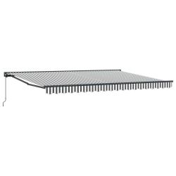 Auvent r&eacute;tractable manuel Anthracite et blanc 4 x 2 m