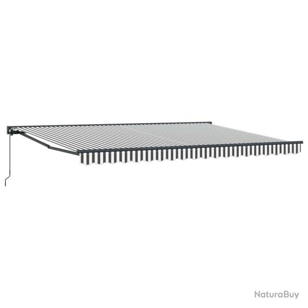 Auvent r�tractable manuel Anthracite et blanc 4 x 2 m