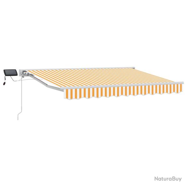 Cadre de store manuel avec LEDs Jaune et blanc 2,5 x 2 m
