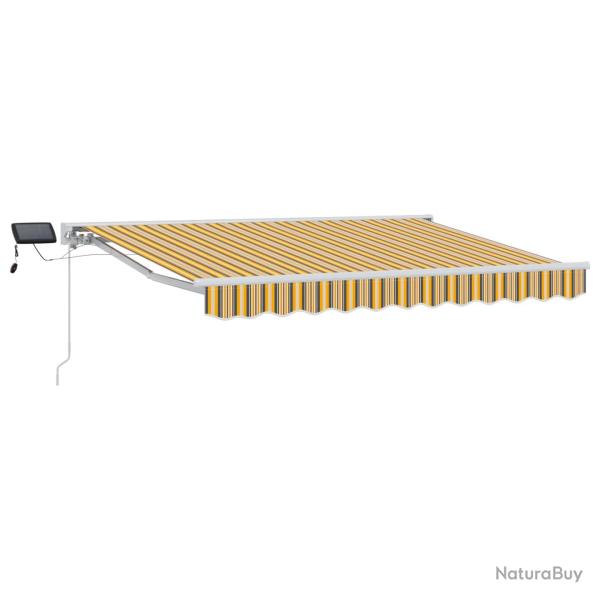 Cadre de store manuel avec LEDs Jaune, Gris et Blanc 2,5 x 2 m