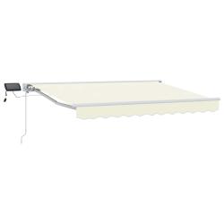 Cadre de store manuel avec LEDs Cr&egrave;me et Blanc 3,5 x 2 m