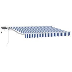 Cadre de store manuel avec LEDs Bleu et Blanc 3 x 2,5 m