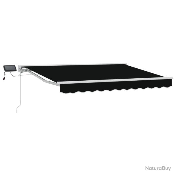 Cadre de store manuel avec LEDs Noir et Blanc 3 x 2,5 m