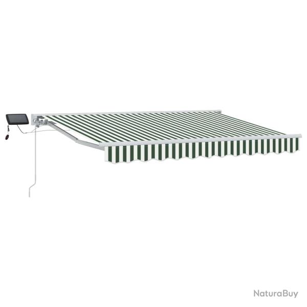 Cadre de store manuel avec LEDs Vert et blanc 3 x 2,5 m
